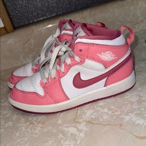 Jordan Kids Pink and White Sneakers